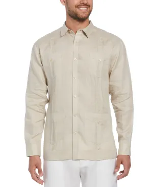 100% Linen Classic Guayabera Shirt - Long Sleeve