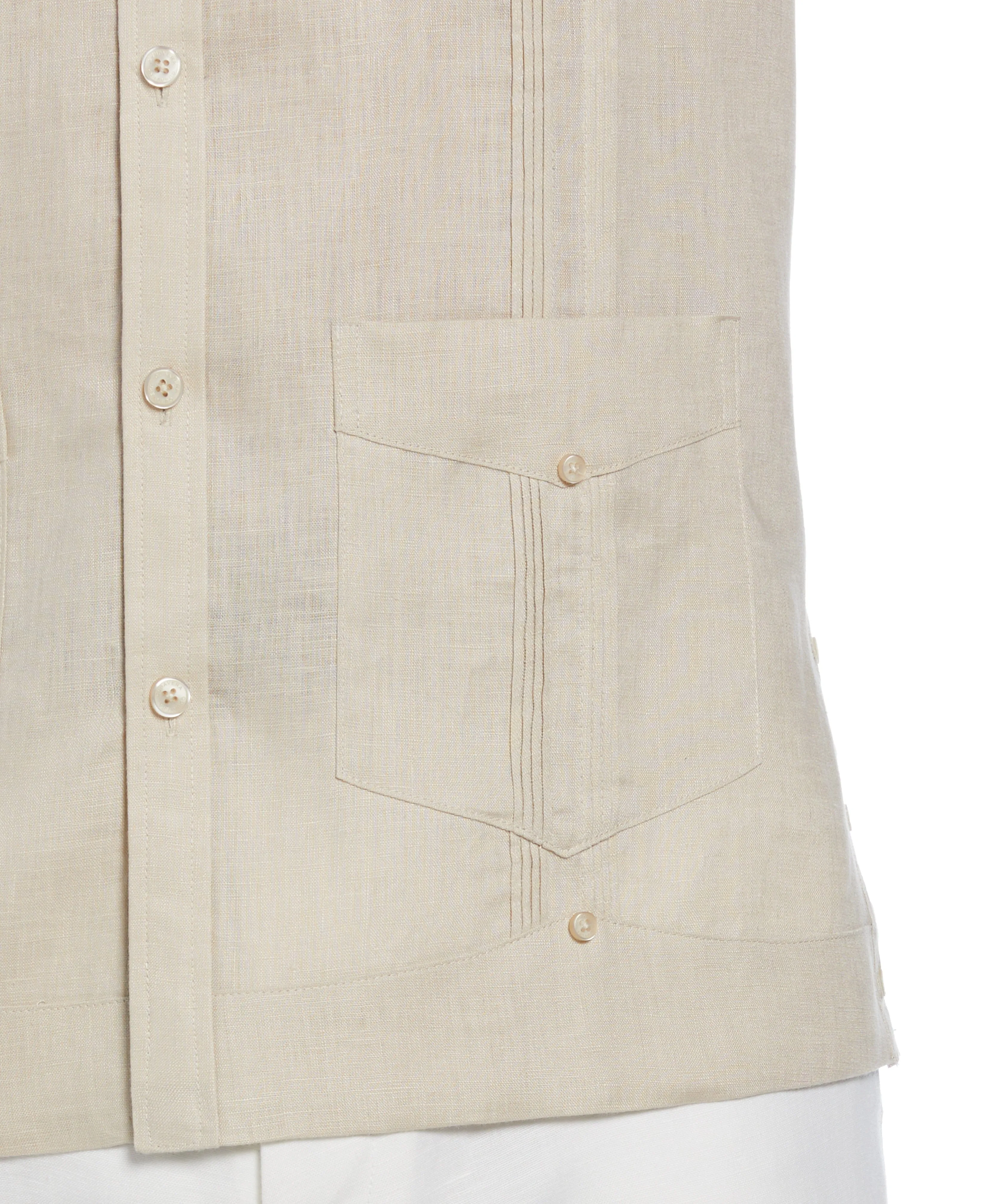 100% Linen Classic Guayabera Shirt - Long Sleeve