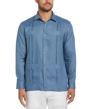 100% Linen Classic Guayabera Shirt - Long Sleeve