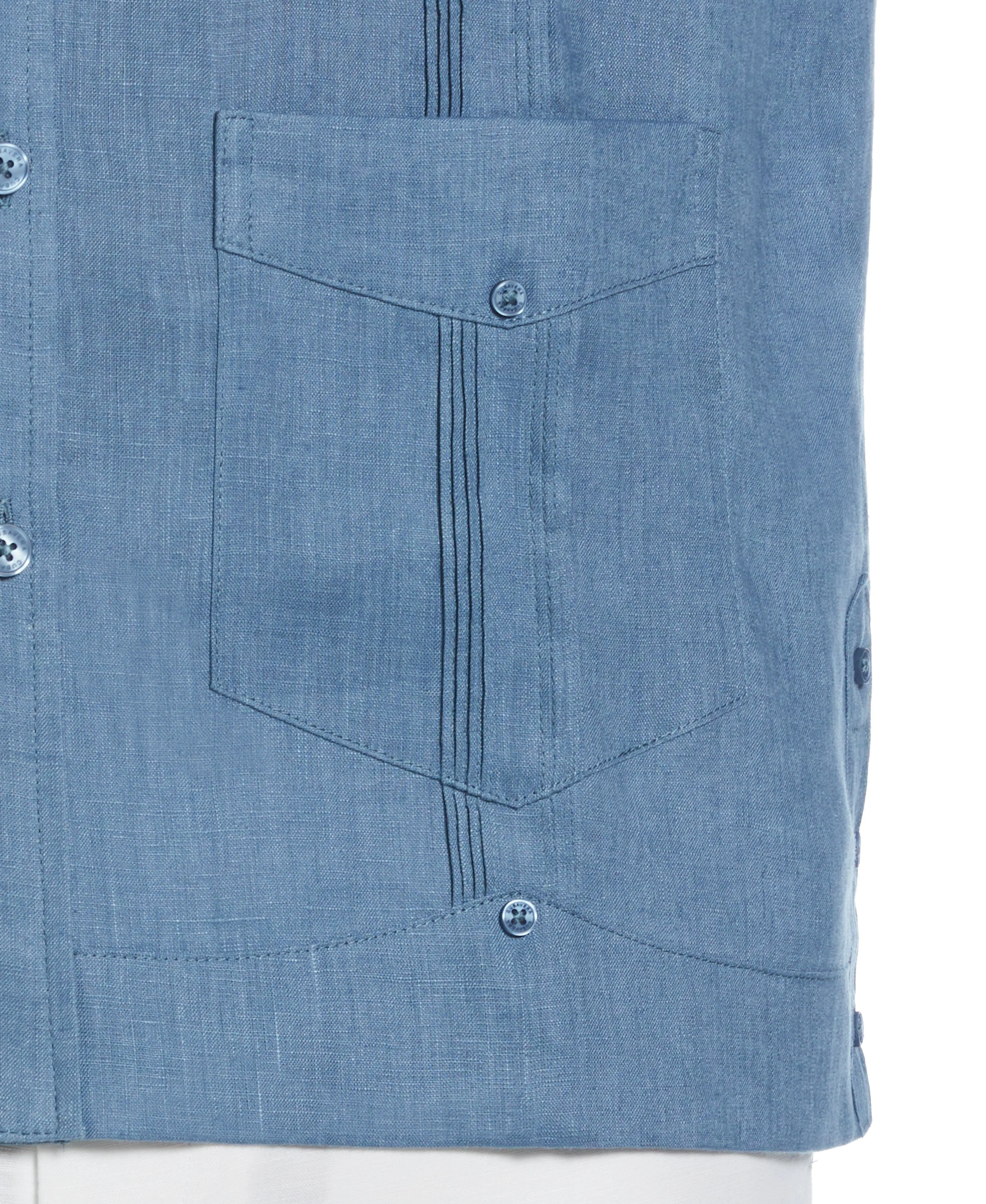 100% Linen Classic Guayabera Shirt - Long Sleeve
