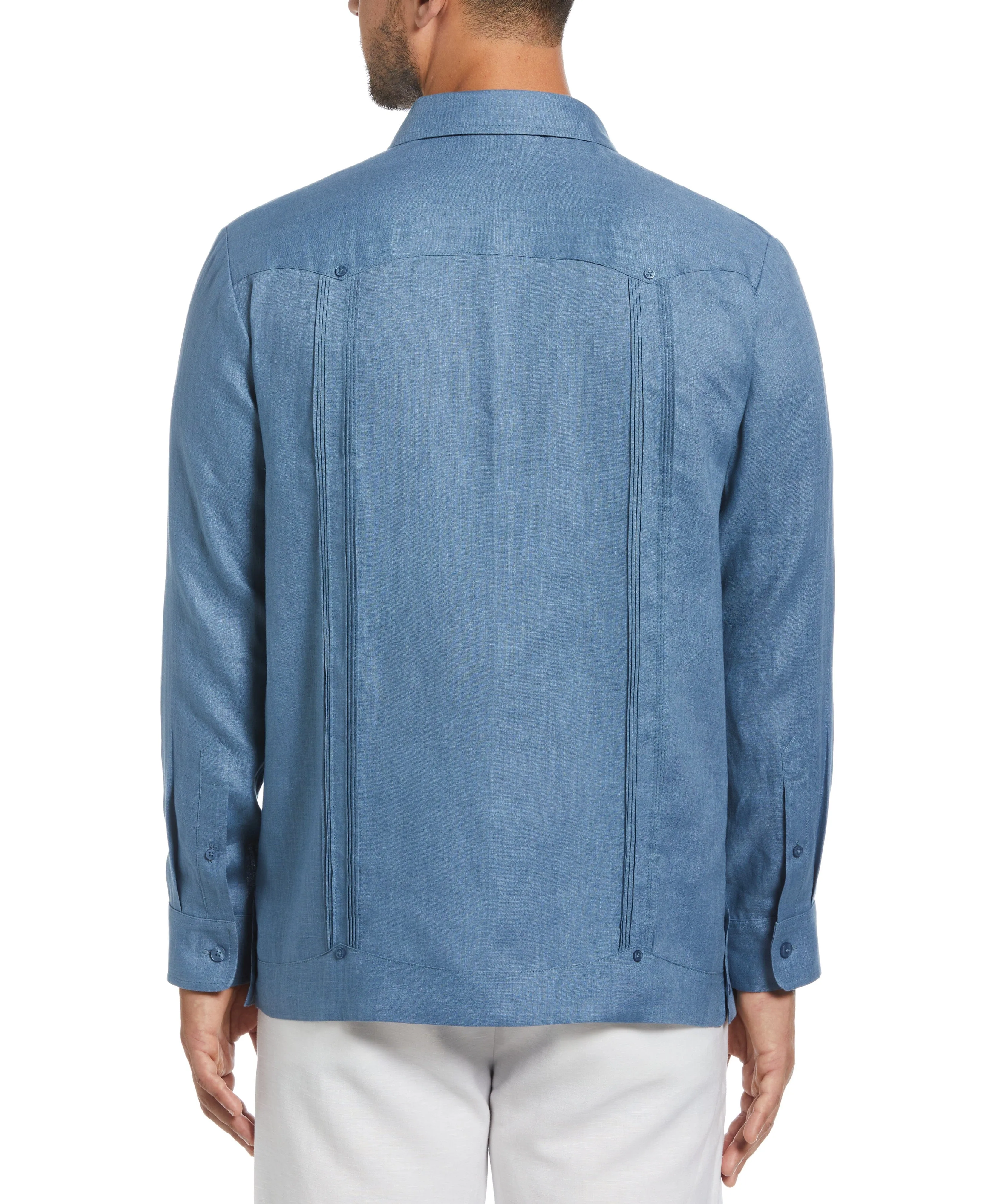 100% Linen Classic Guayabera Shirt - Long Sleeve