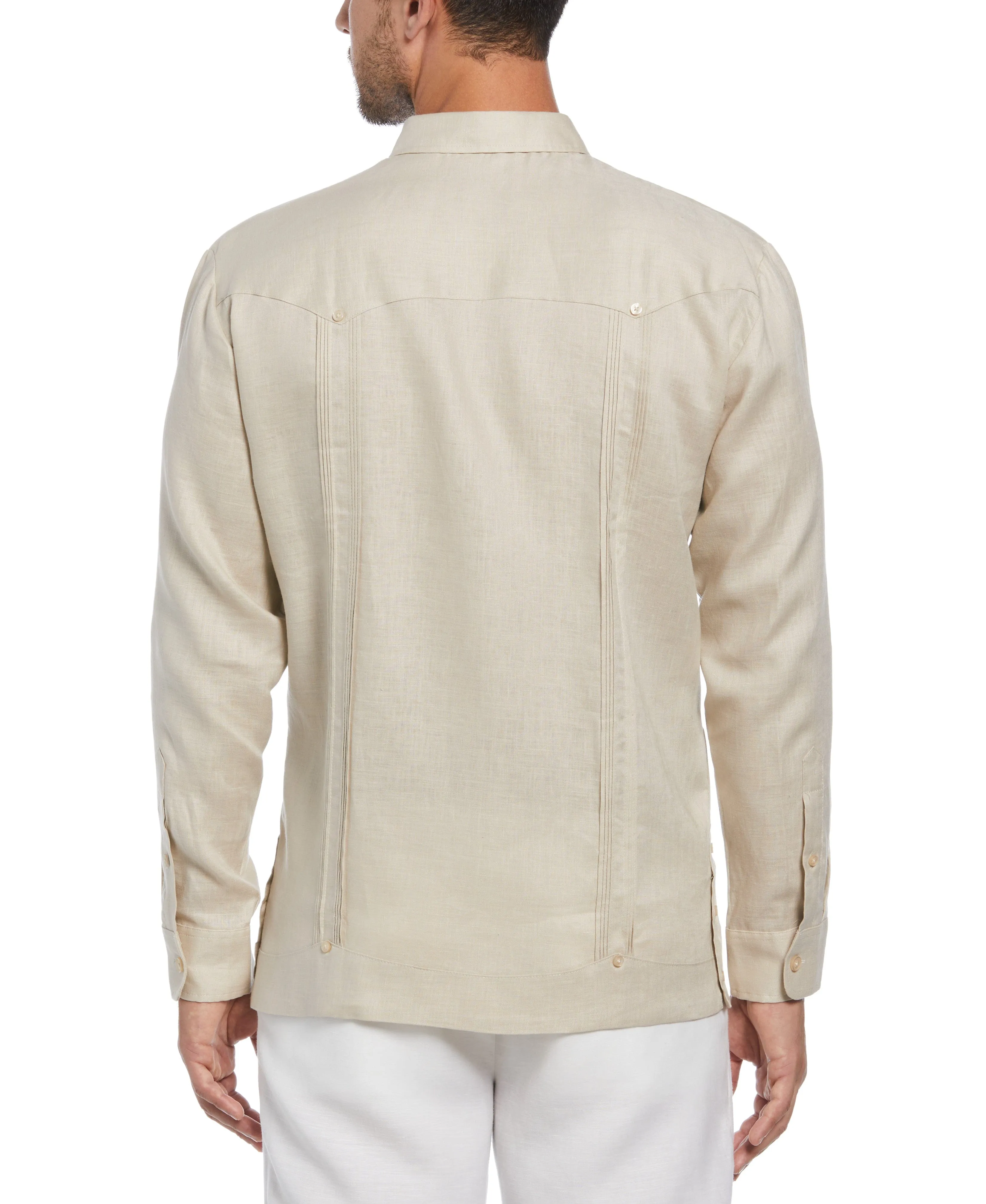 100% Linen Classic Guayabera Shirt - Long Sleeve