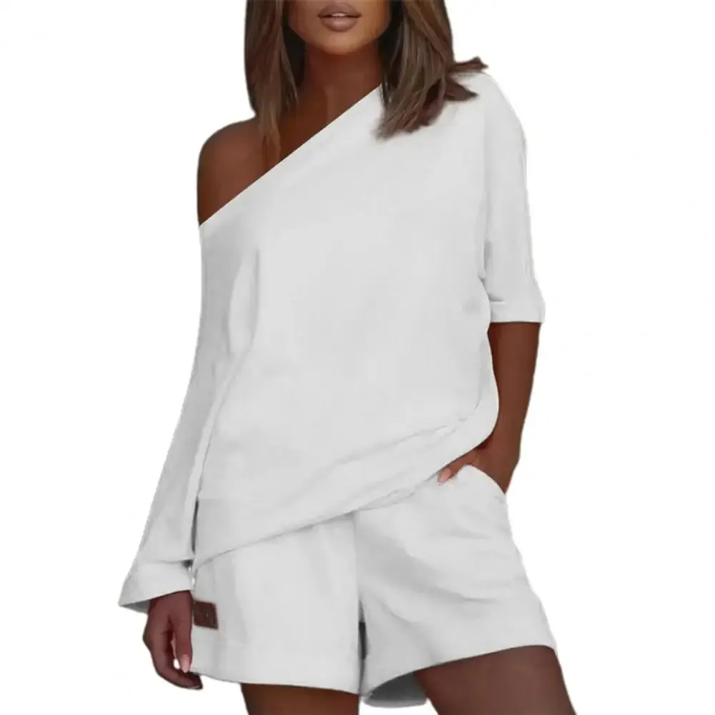 2 Pcs/Set Trendy Women Tracksuit Short Pants Women Shorts Set Pullover Young Style Women Tracksuit Set  Energetic