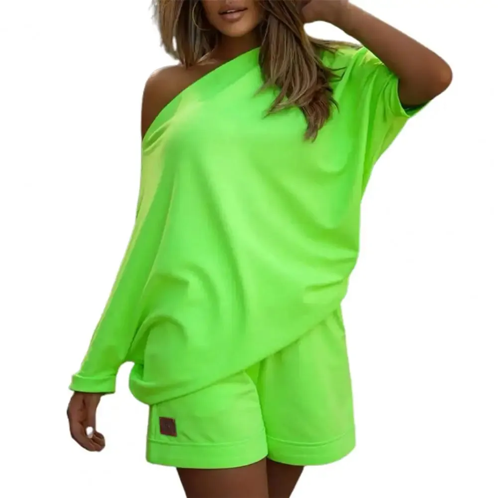 2 Pcs/Set Trendy Women Tracksuit Short Pants Women Shorts Set Pullover Young Style Women Tracksuit Set  Energetic