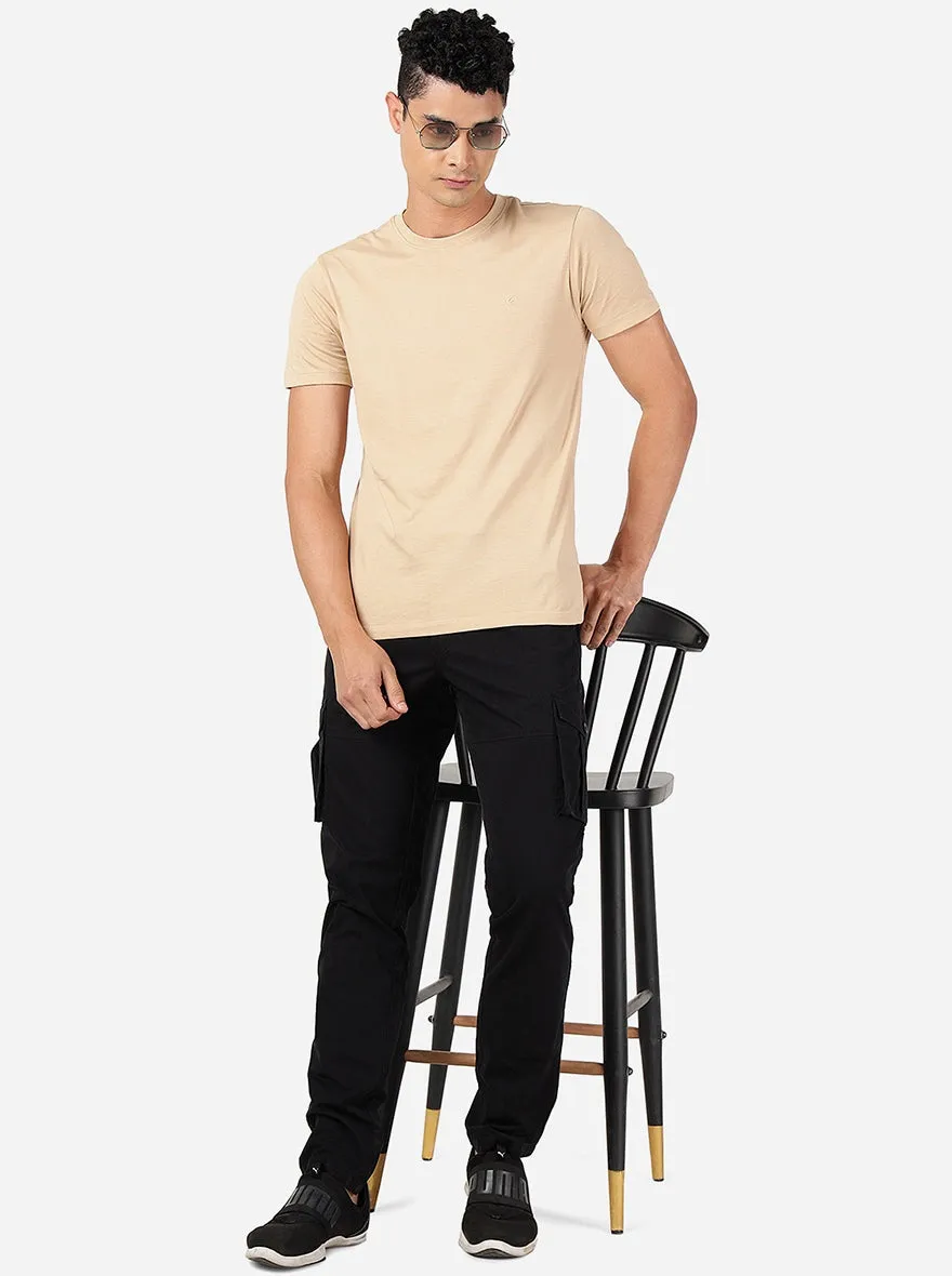 Black Solid Slim Fit Track Pant | JadeBlue
