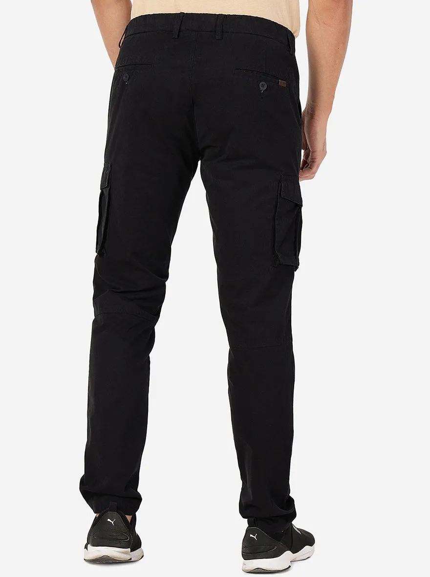 Black Solid Slim Fit Track Pant | JadeBlue