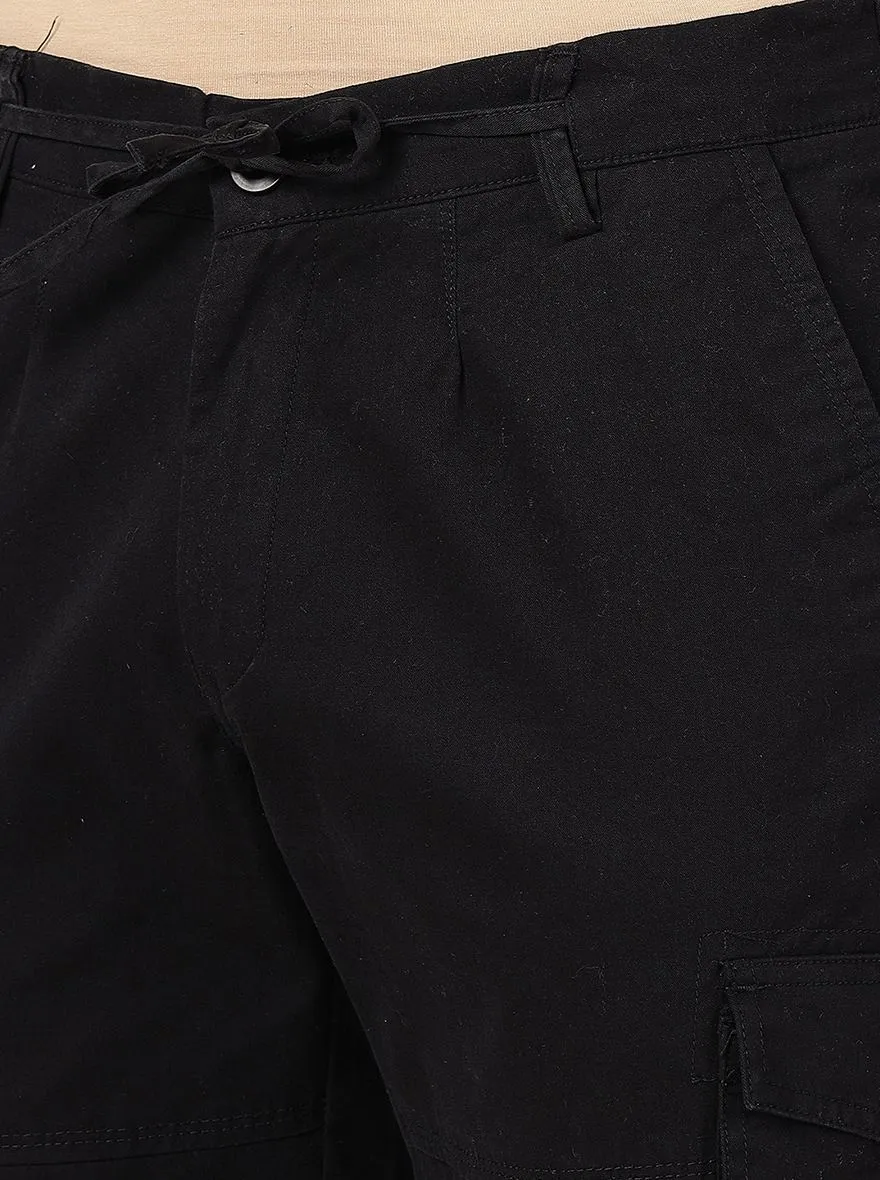 Black Solid Slim Fit Track Pant | JadeBlue