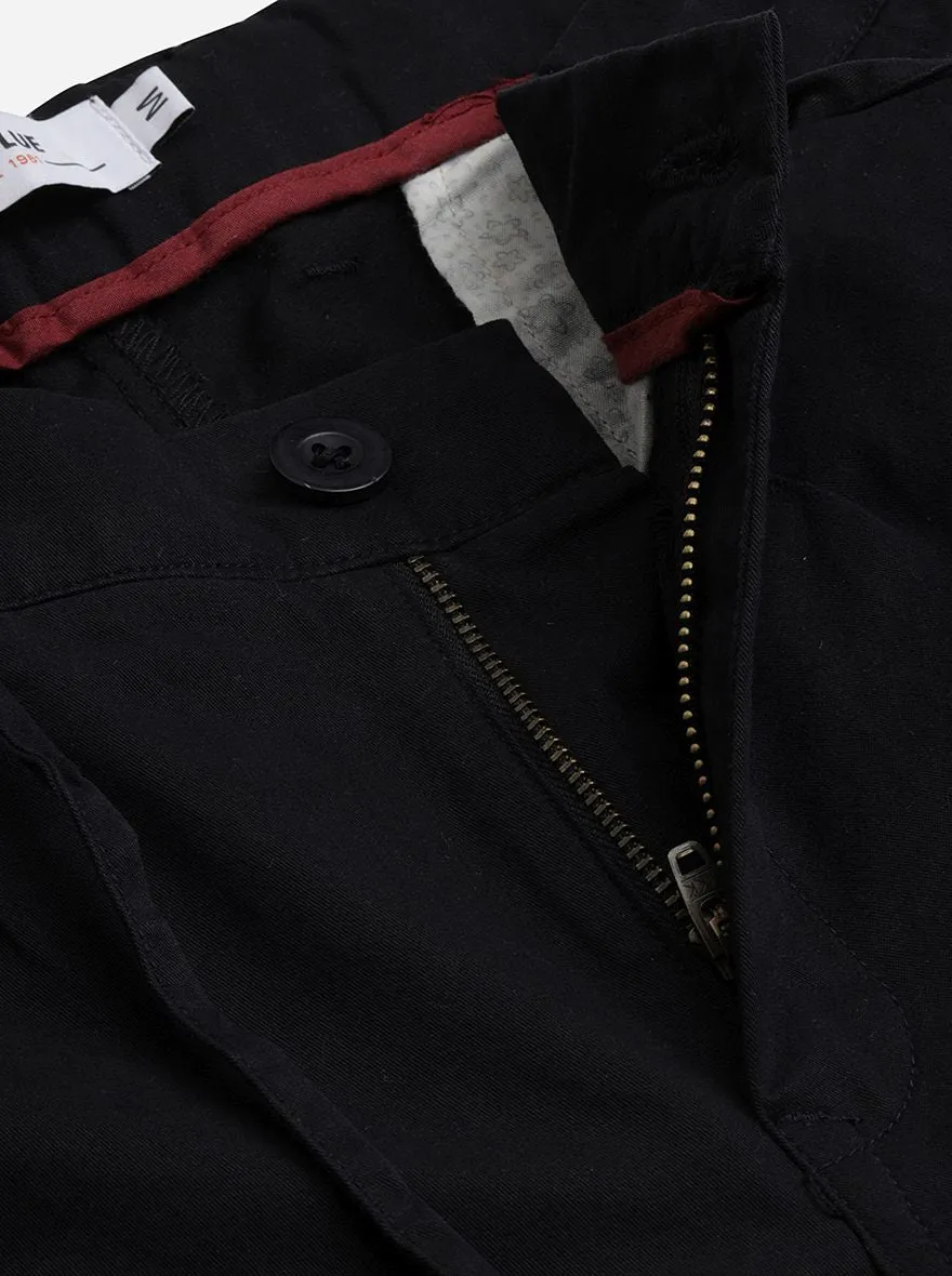 Black Solid Slim Fit Track Pant | JadeBlue