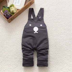 Cute Baby Boy Girls Bib Pants Overalls Bear Print Harem Pants Long Trousers
