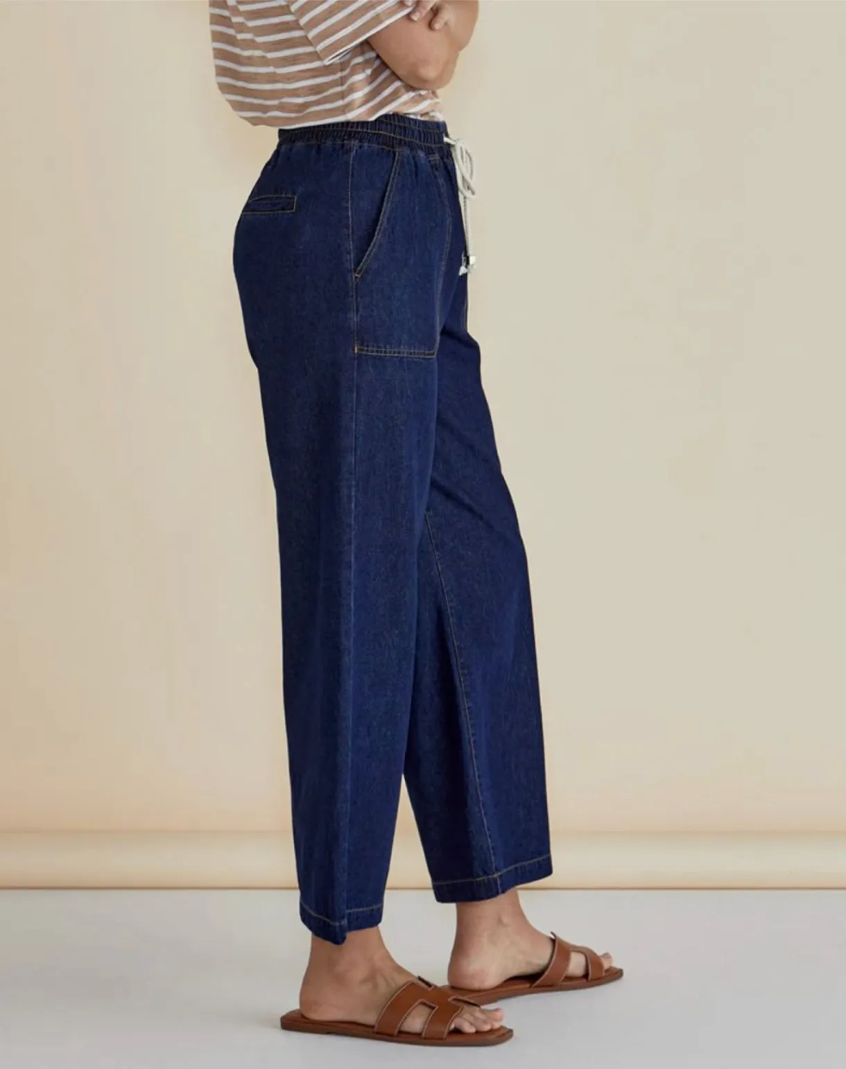 Drapey Denim Jogger - Sapphire