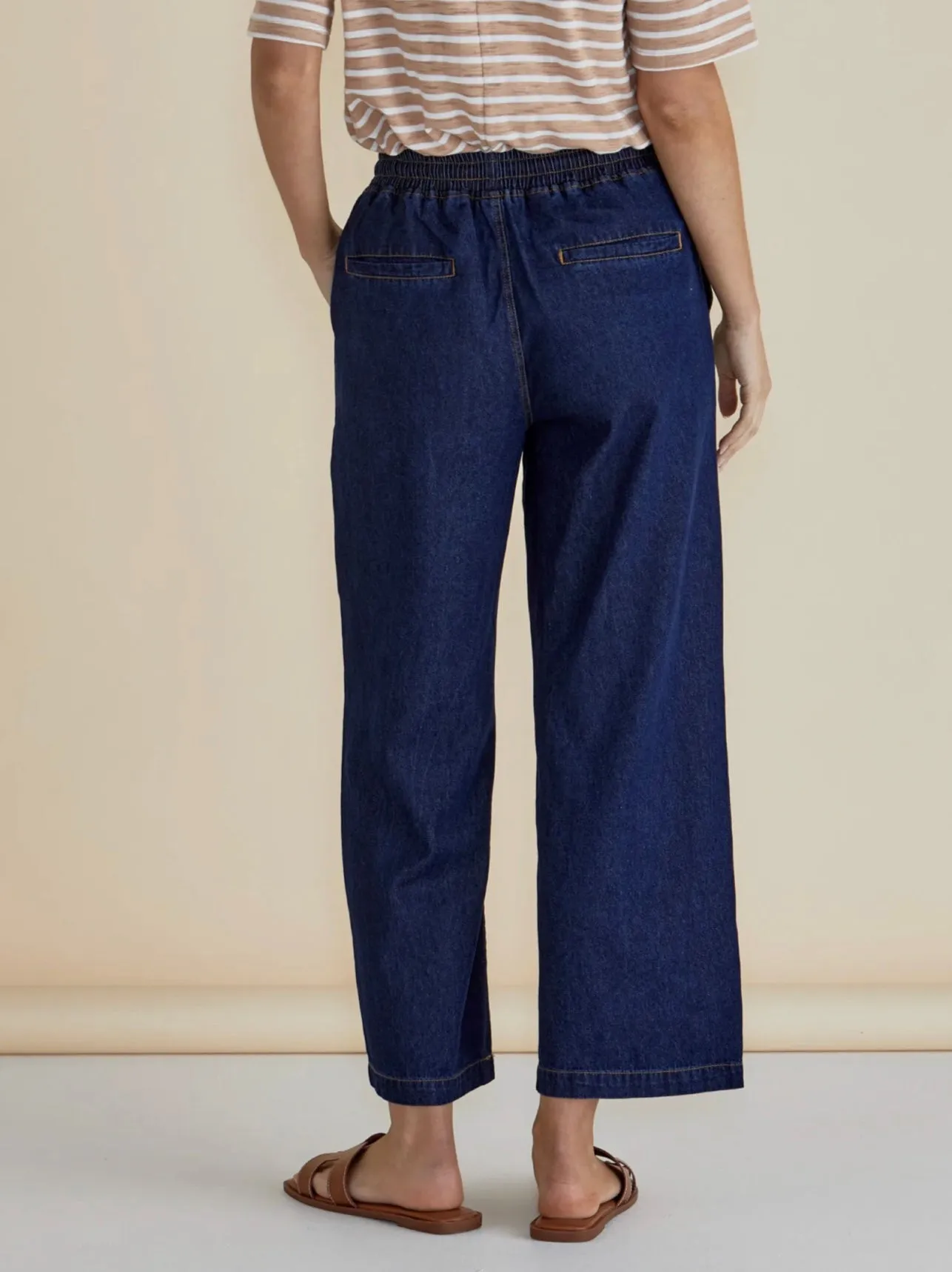Drapey Denim Jogger - Sapphire