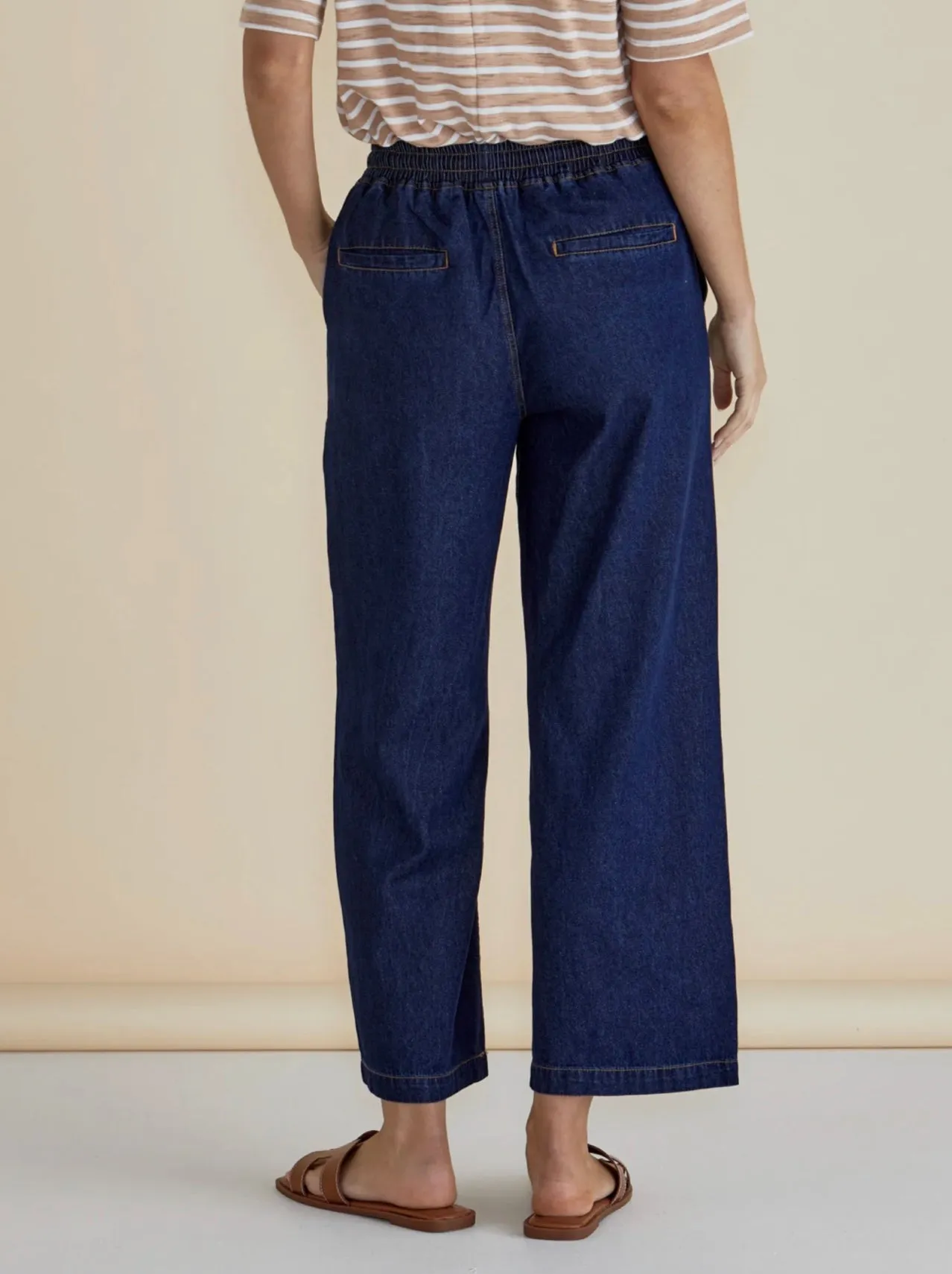 Drapey Denim Jogger - Sapphire