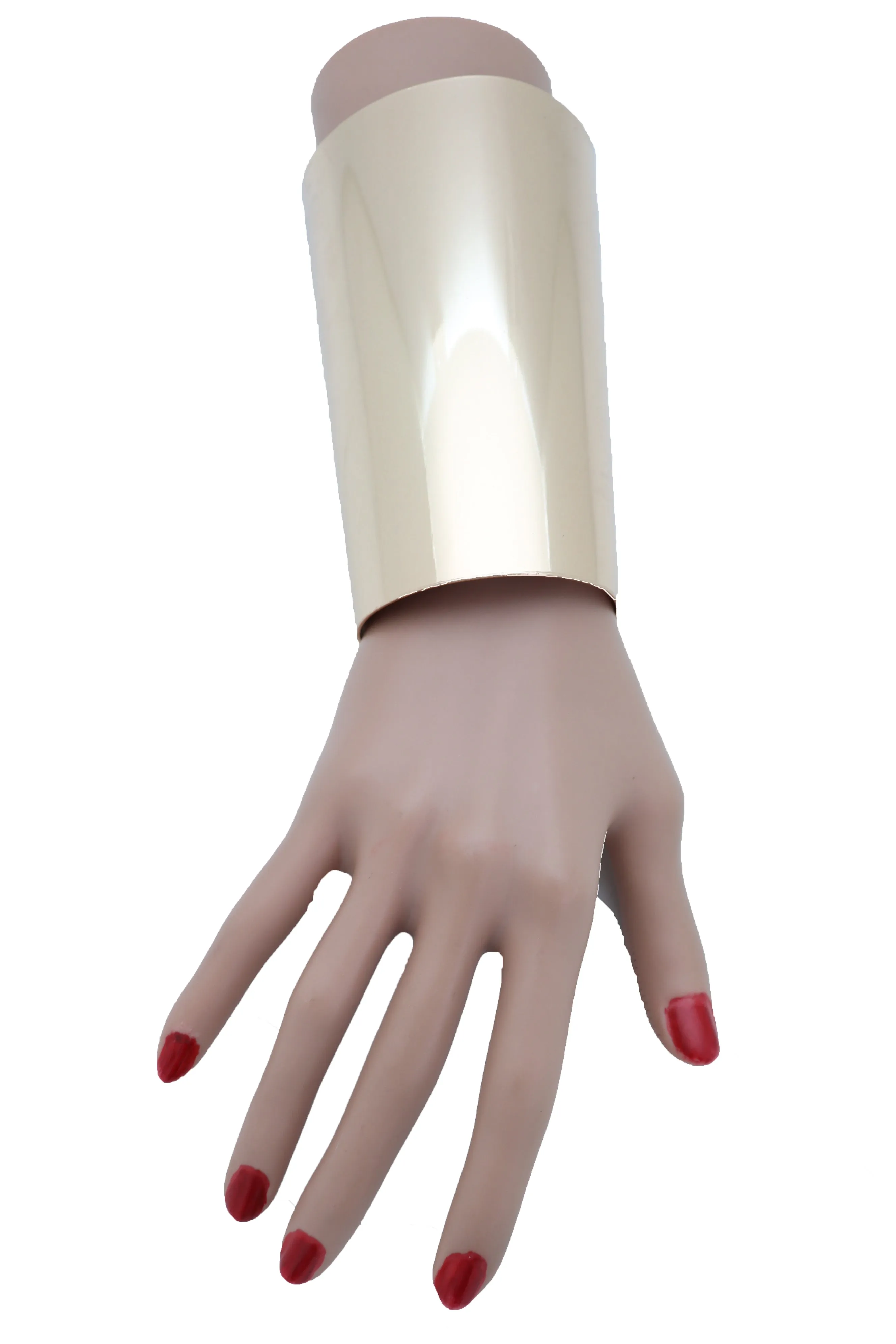 Gold Long Metal Wide Cuff Bracelet Celebrity Style Wonder