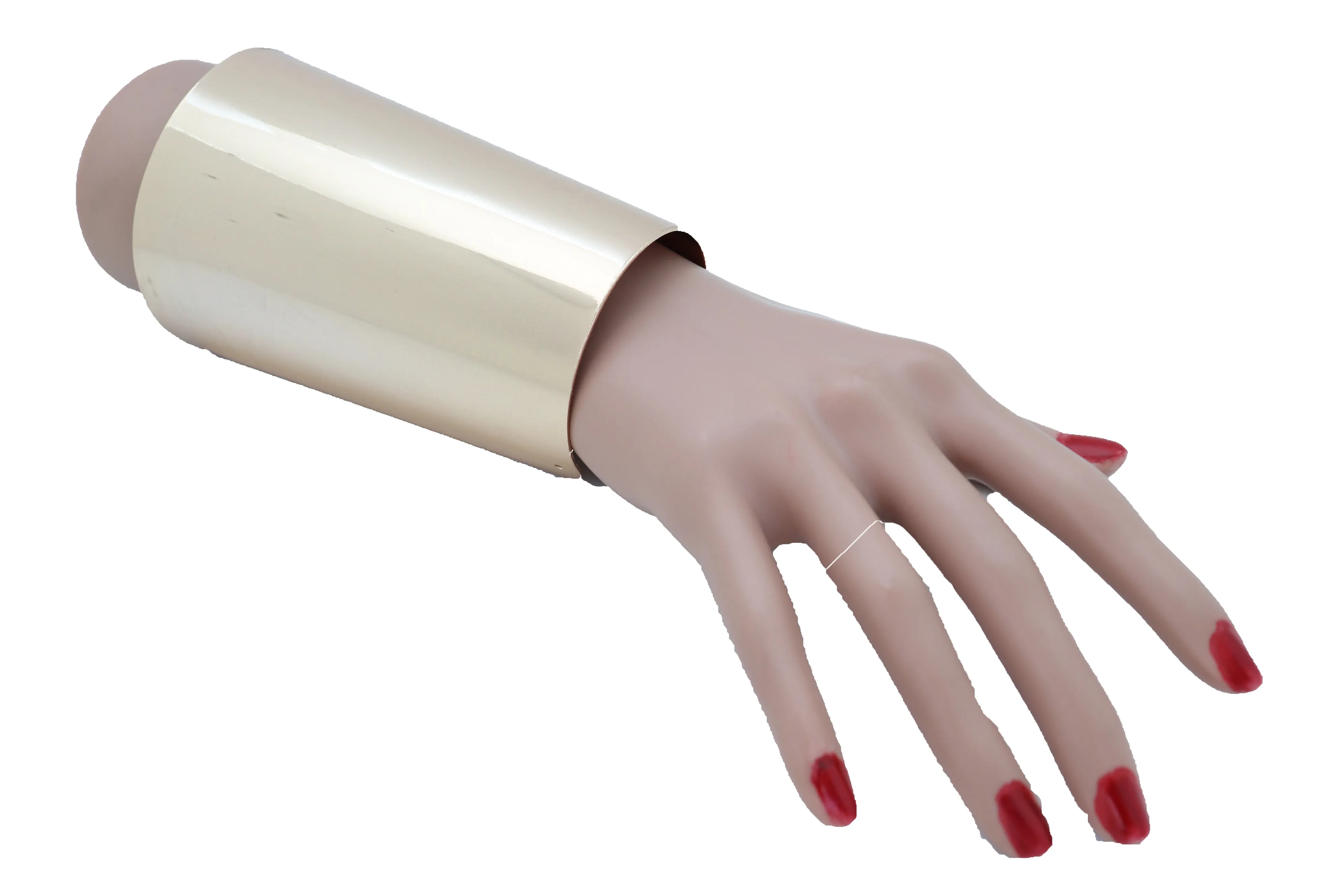 Gold Long Metal Wide Cuff Bracelet Celebrity Style Wonder