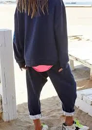 Hammill & Co - Sunset Drop Crotch Track Pant - Navy