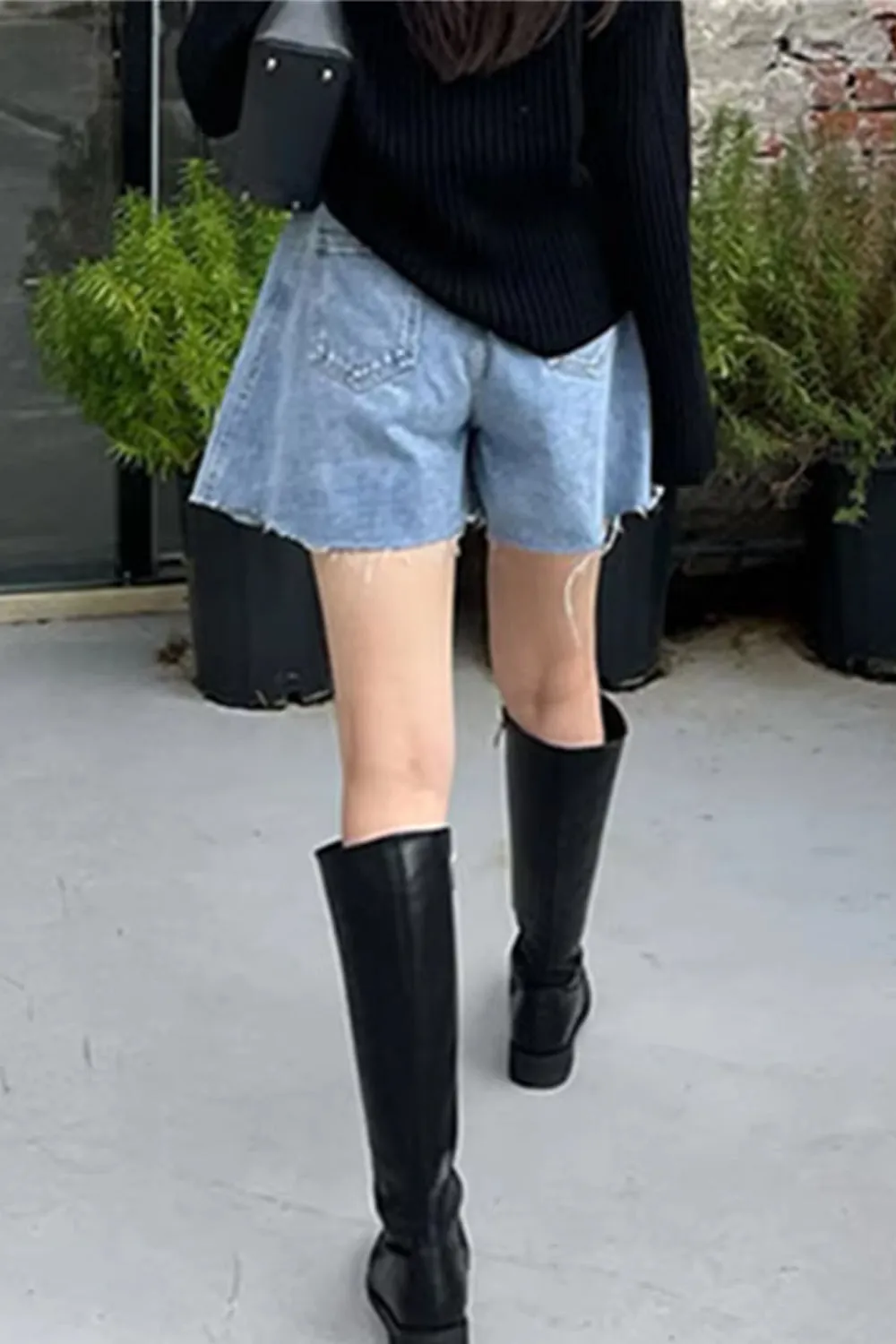 High Waist Casual Flare Style Jeans Shorts