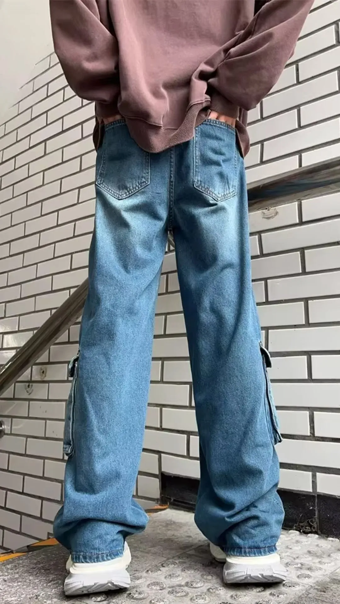 Hip Hop Cargo Pockets Zipper Jeans Pants