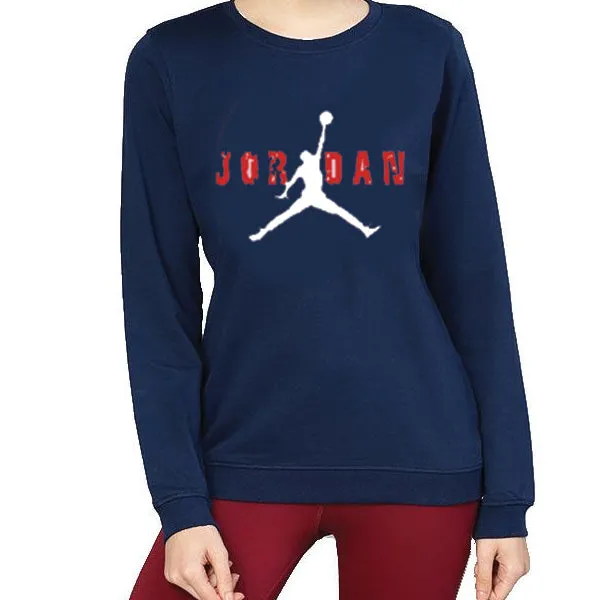 Jordan Printed Winter Unisex Sweatshirt Blue