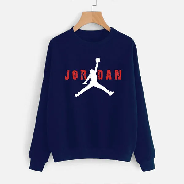 Jordan Printed Winter Unisex Sweatshirt Blue