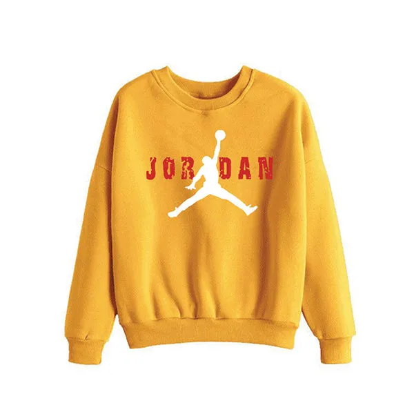 Jordan Printed Winter Unisex Sweatshirt Yellow