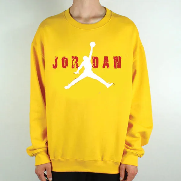 Jordan Printed Winter Unisex Sweatshirt Yellow