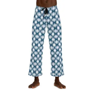 Lounge Like a Boss in Hite and Blue Men's Pajama Pants