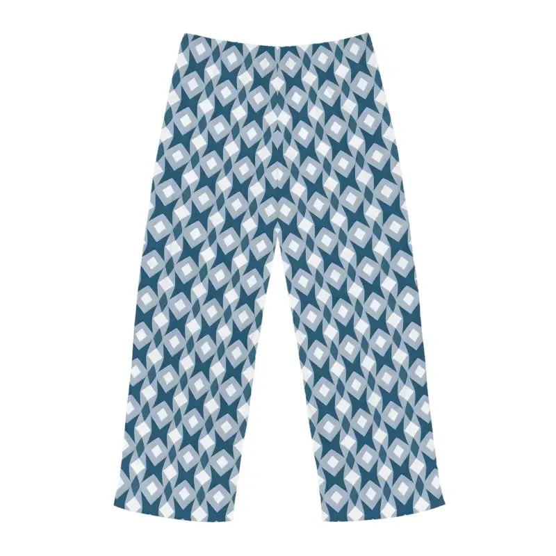 Lounge Like a Boss in Hite and Blue Men's Pajama Pants