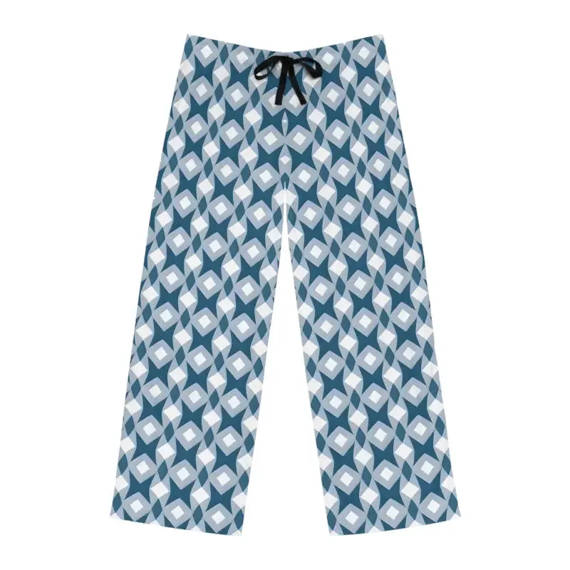 Lounge Like a Boss in Hite and Blue Men's Pajama Pants