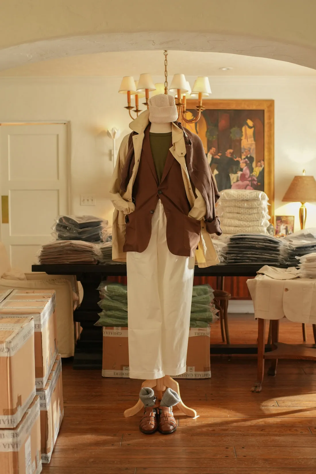 Marinaio Cotton Double Pleated Pants