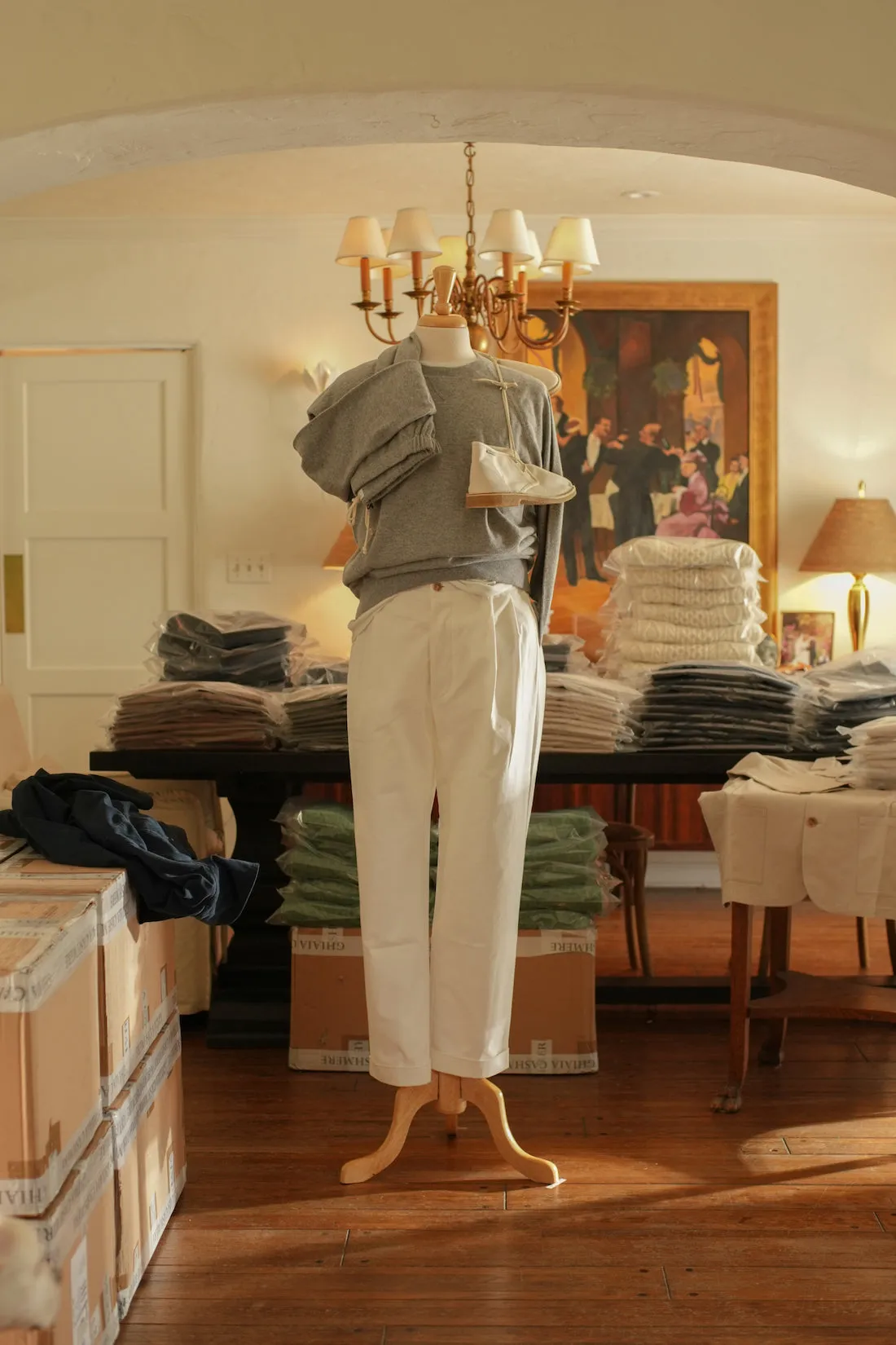 Marinaio Cotton Double Pleated Pants