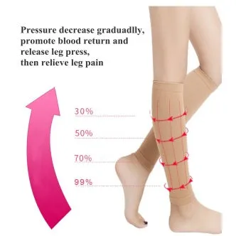 Medical Compression Calf Sleeves - CCL 2 - 23 - 32 mmHG - Black or Beige
