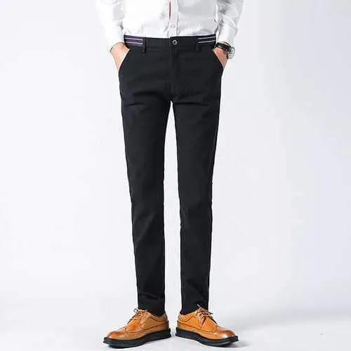 Mens Business Casual Straight Cotton Pants