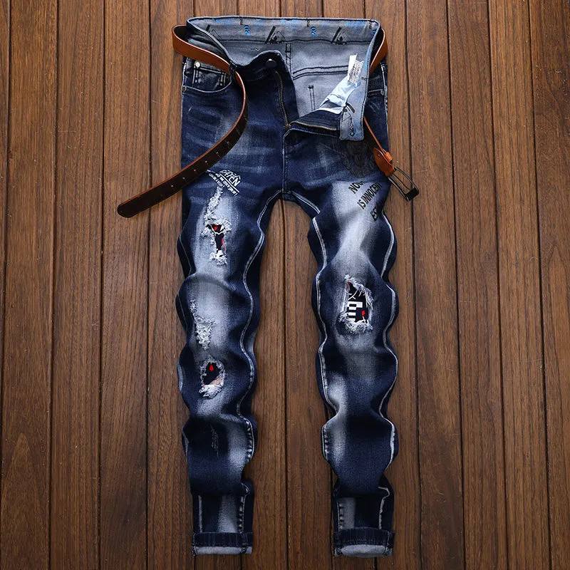 Men's Fashion Tattered Limited Jeans