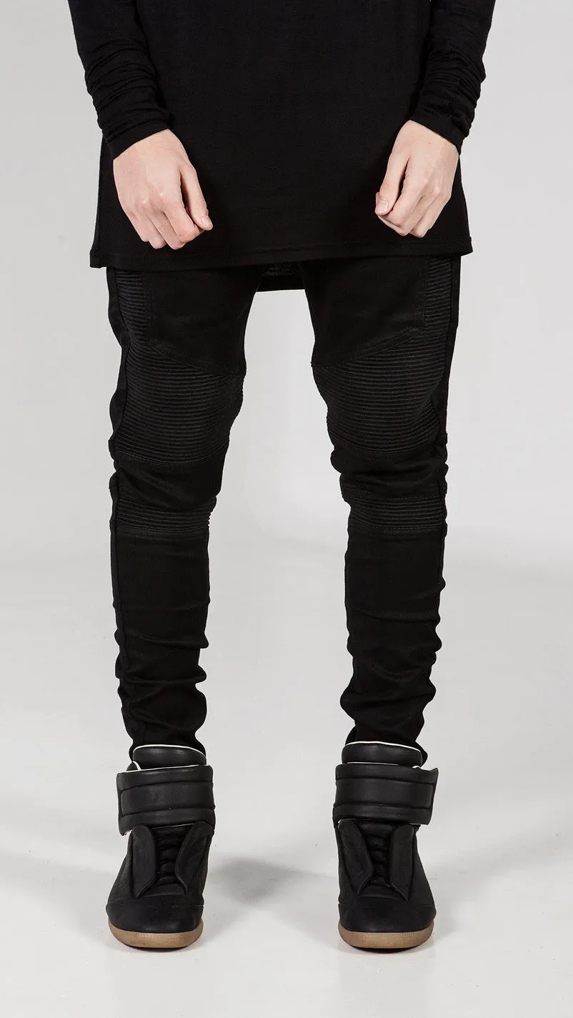 Mens Skinny jeans men Runway Distressed slim elastic jeans denim Biker jeans hiphop pants Washed black jeans for men blue