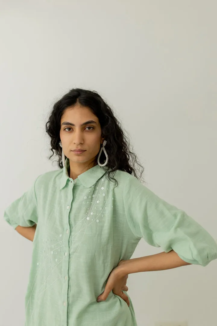 Mint Cotton Tunic and Pants Set
