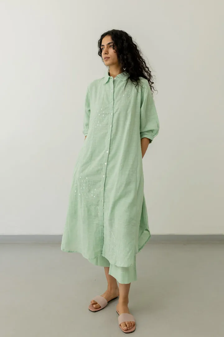 Mint Cotton Tunic and Pants Set