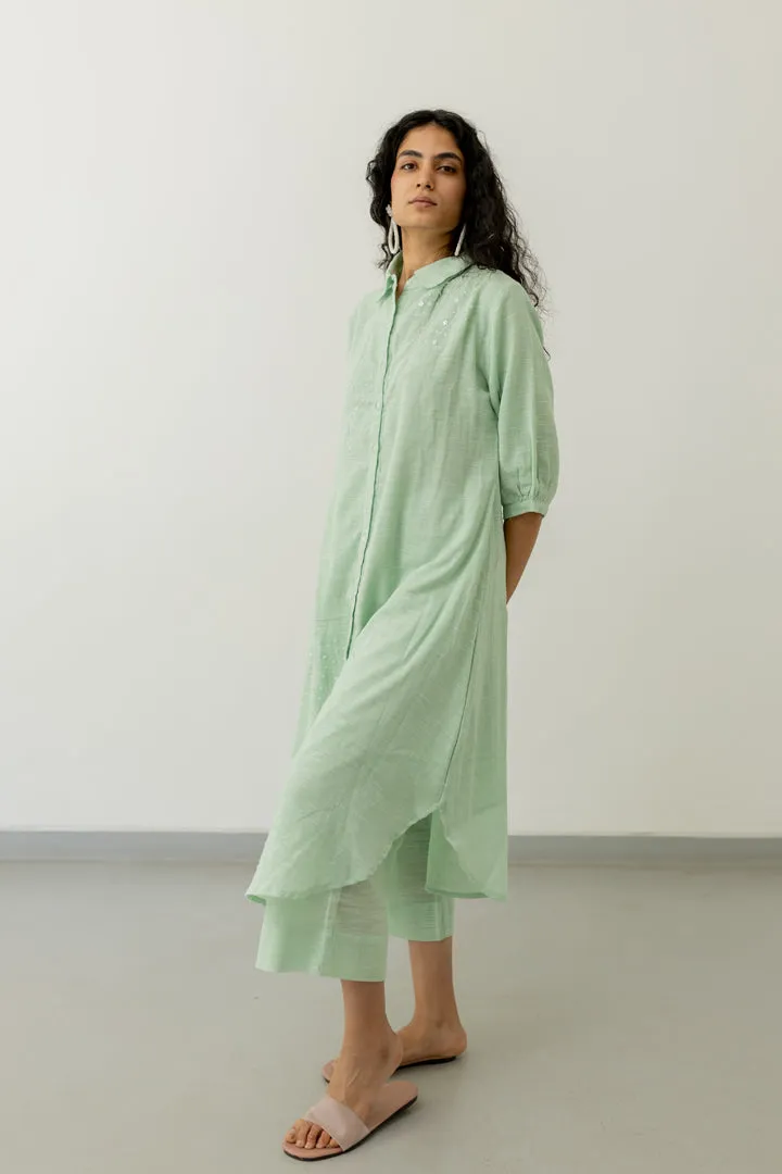 Mint Cotton Tunic and Pants Set