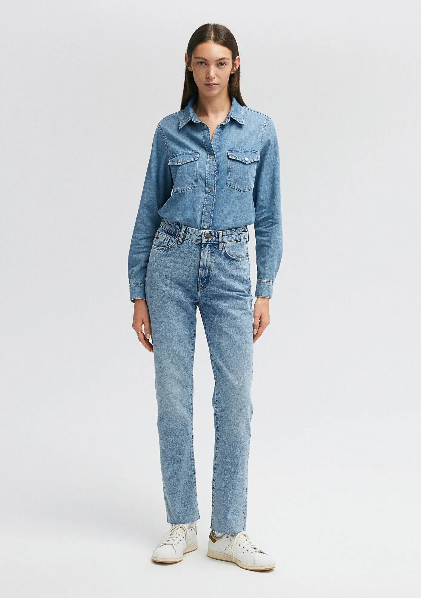 New York Mid Brushed Classic Denim Jean Pants