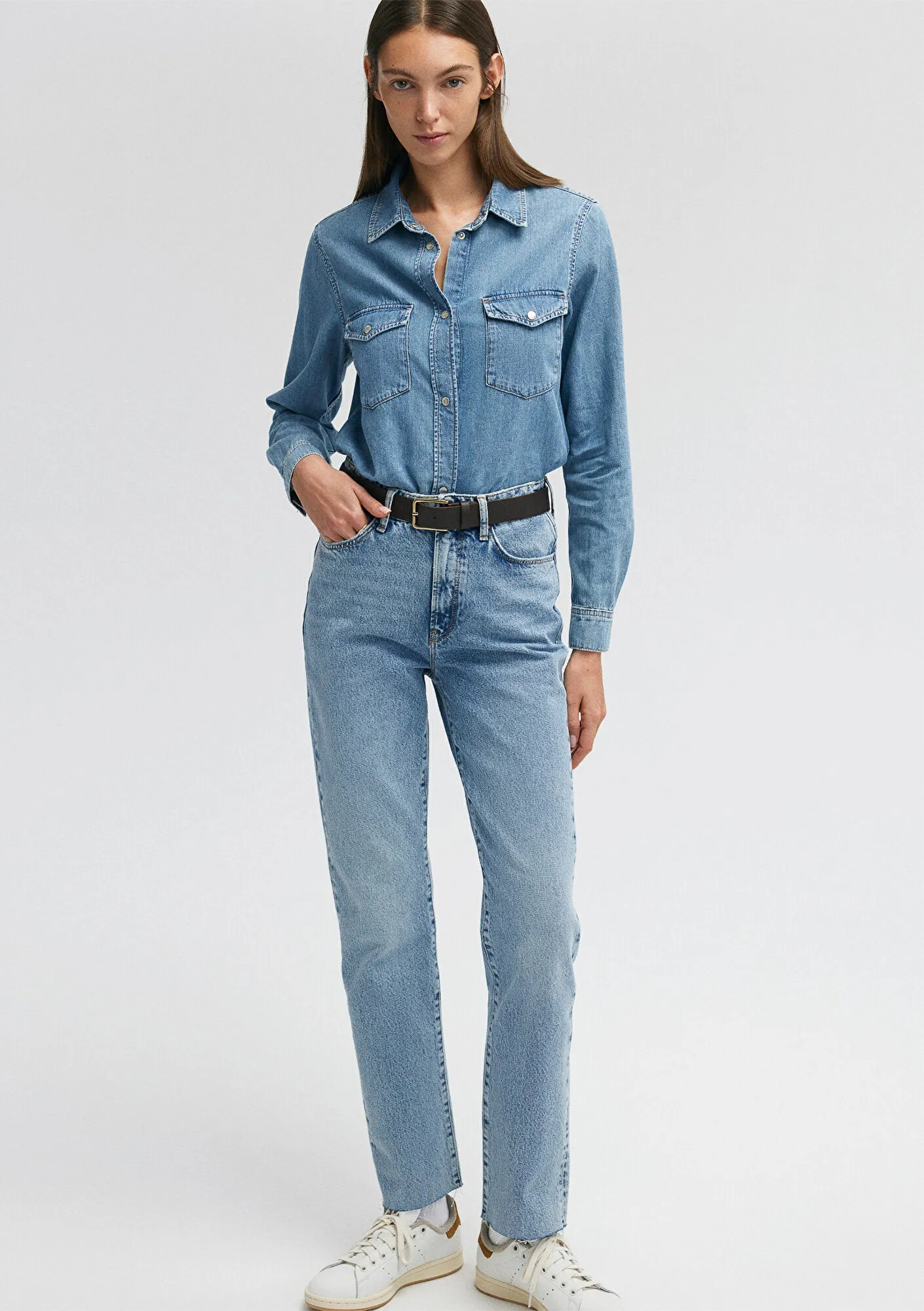 New York Mid Brushed Classic Denim Jean Pants