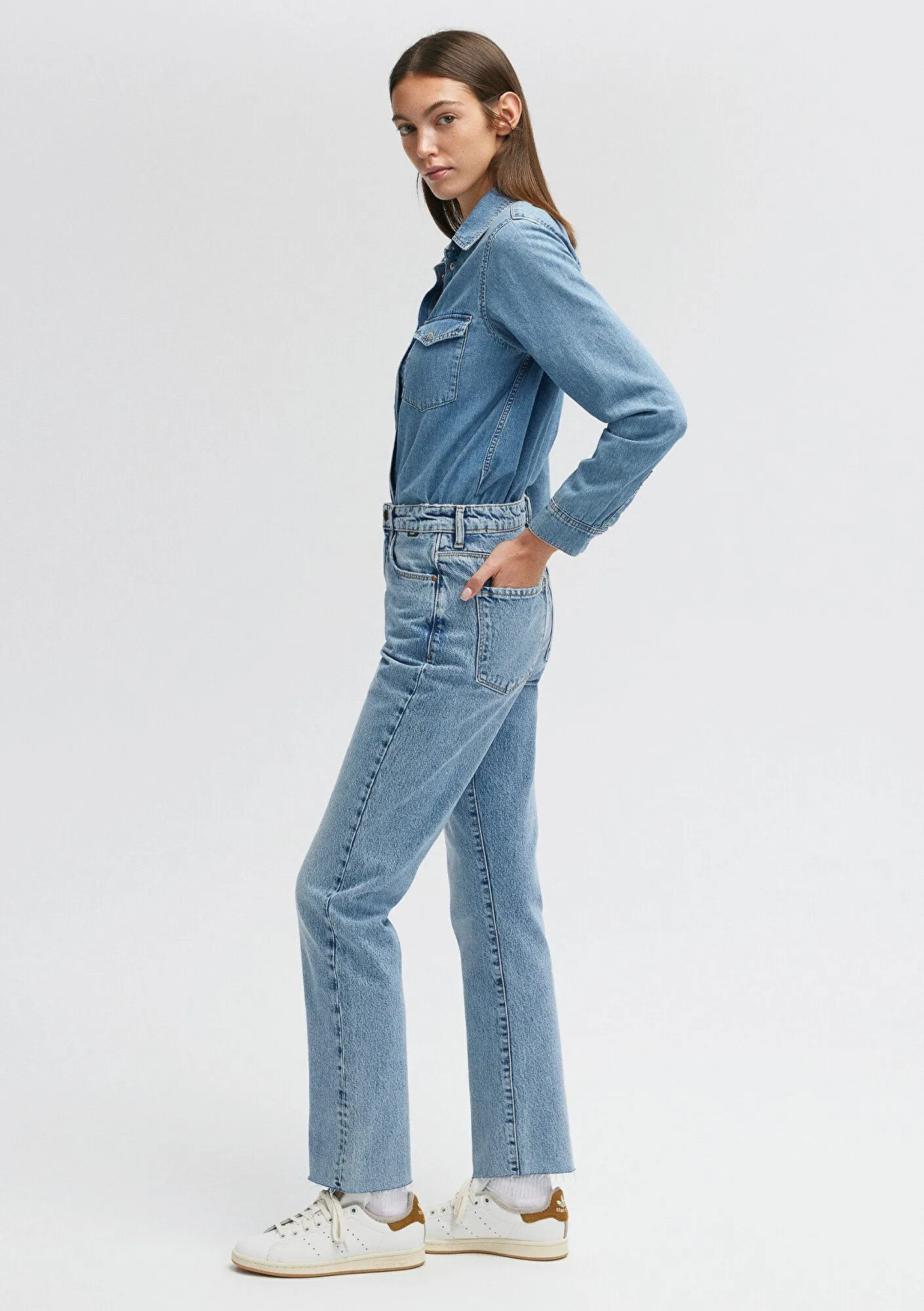 New York Mid Brushed Classic Denim Jean Pants