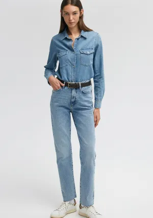 New York Mid Brushed Classic Denim Jean Pants