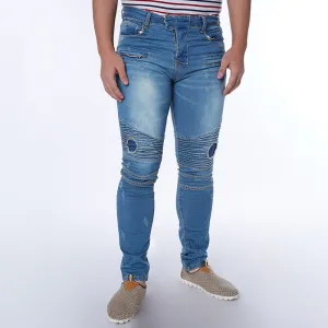 Plus Size Men Brand Clothing Casual Mens Jeans Skinny Slim Biker Jeans Denim Long Pants ripped jeans homme