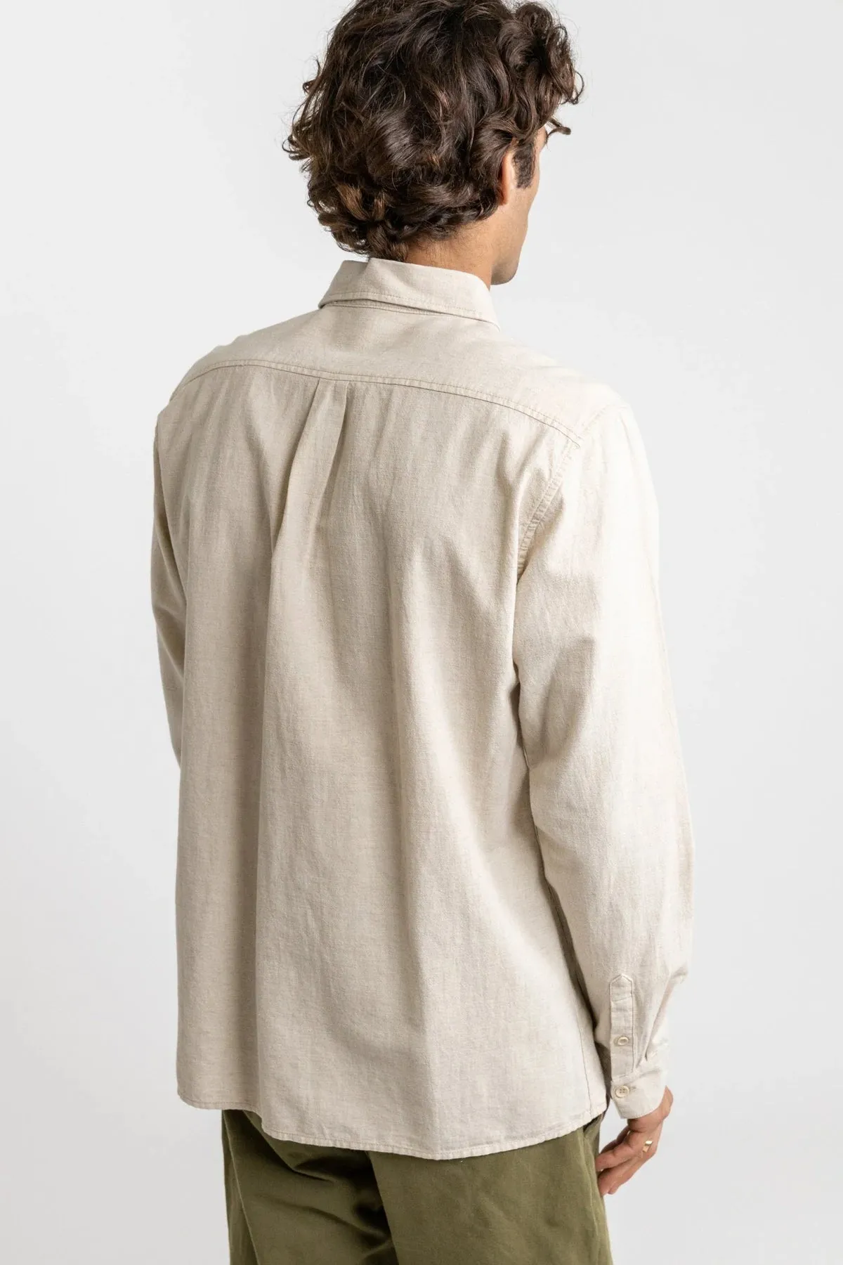 Rhythm Classic Linen LS Shirt - Sand