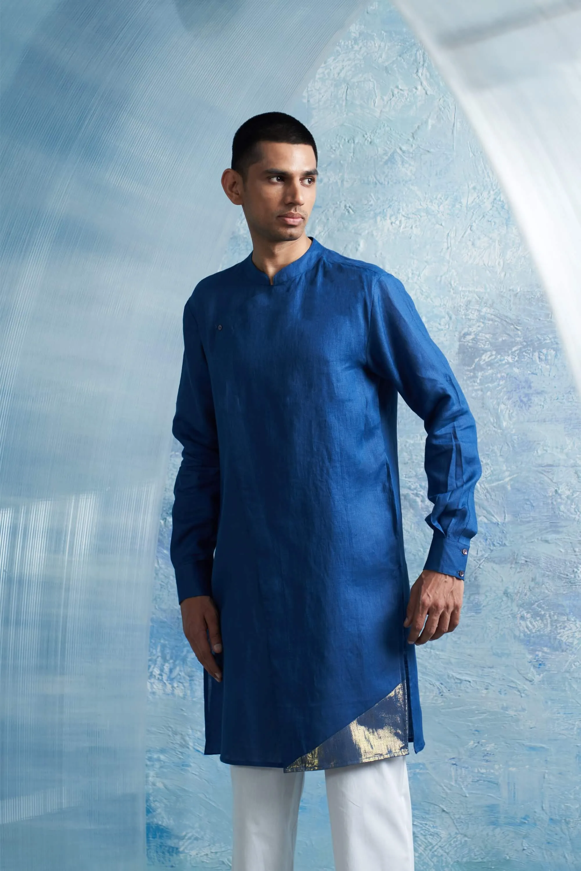 Royal blue classic kurta and pant