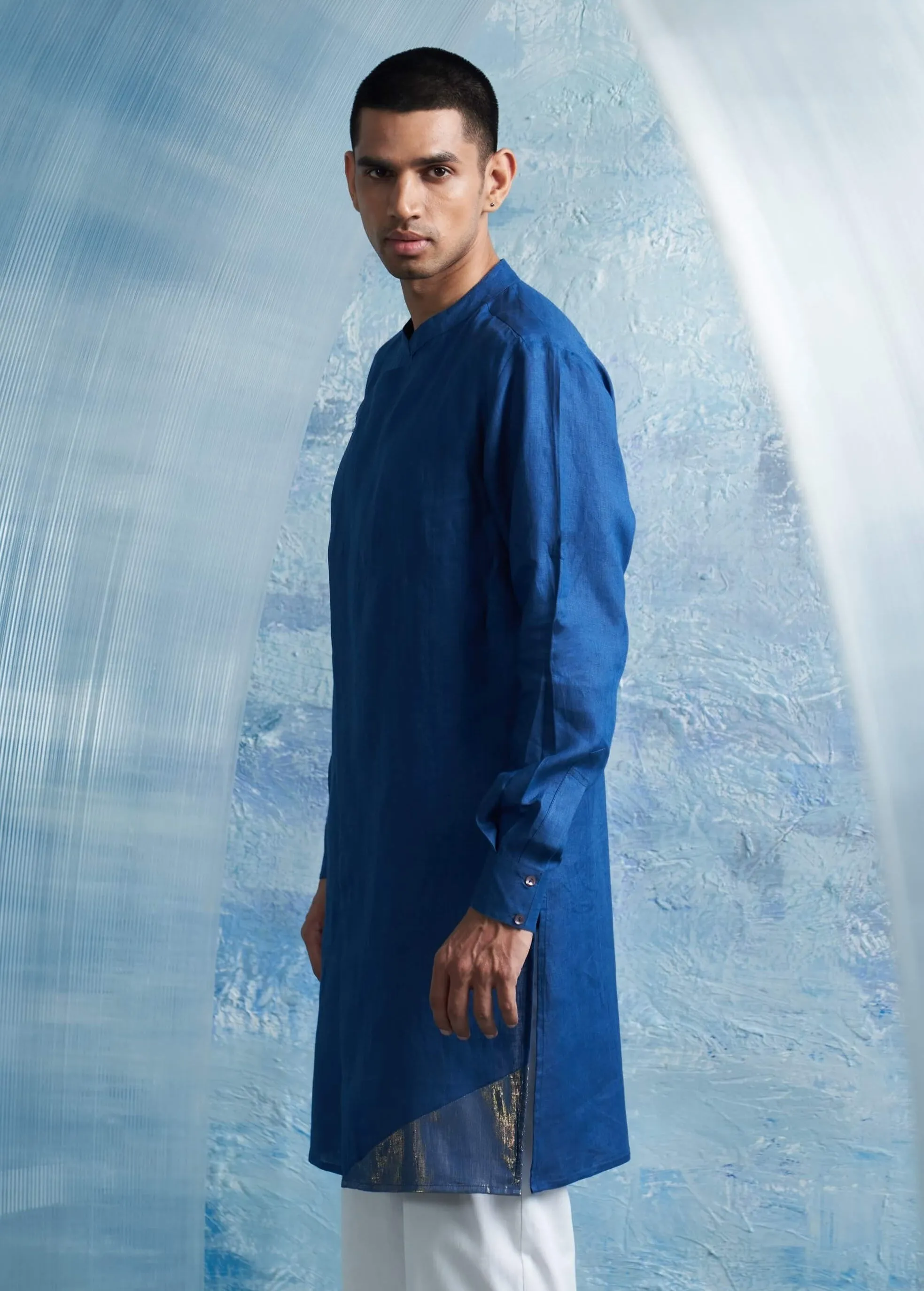 Royal blue classic kurta and pant