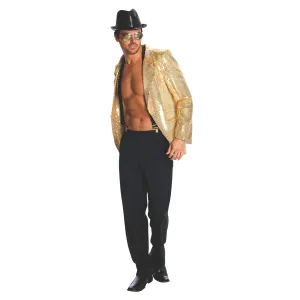 Sequin Jacket Men Gold Adult