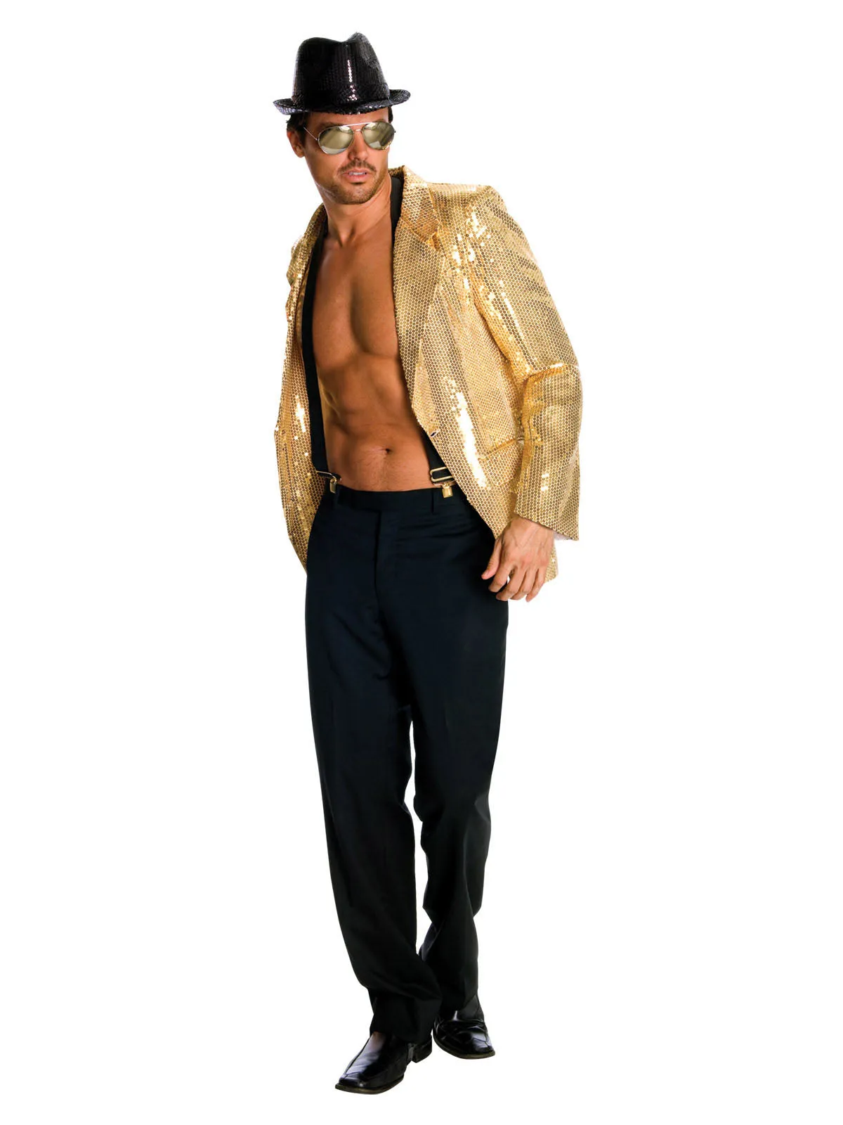 Sequin Jacket Men Gold Adult