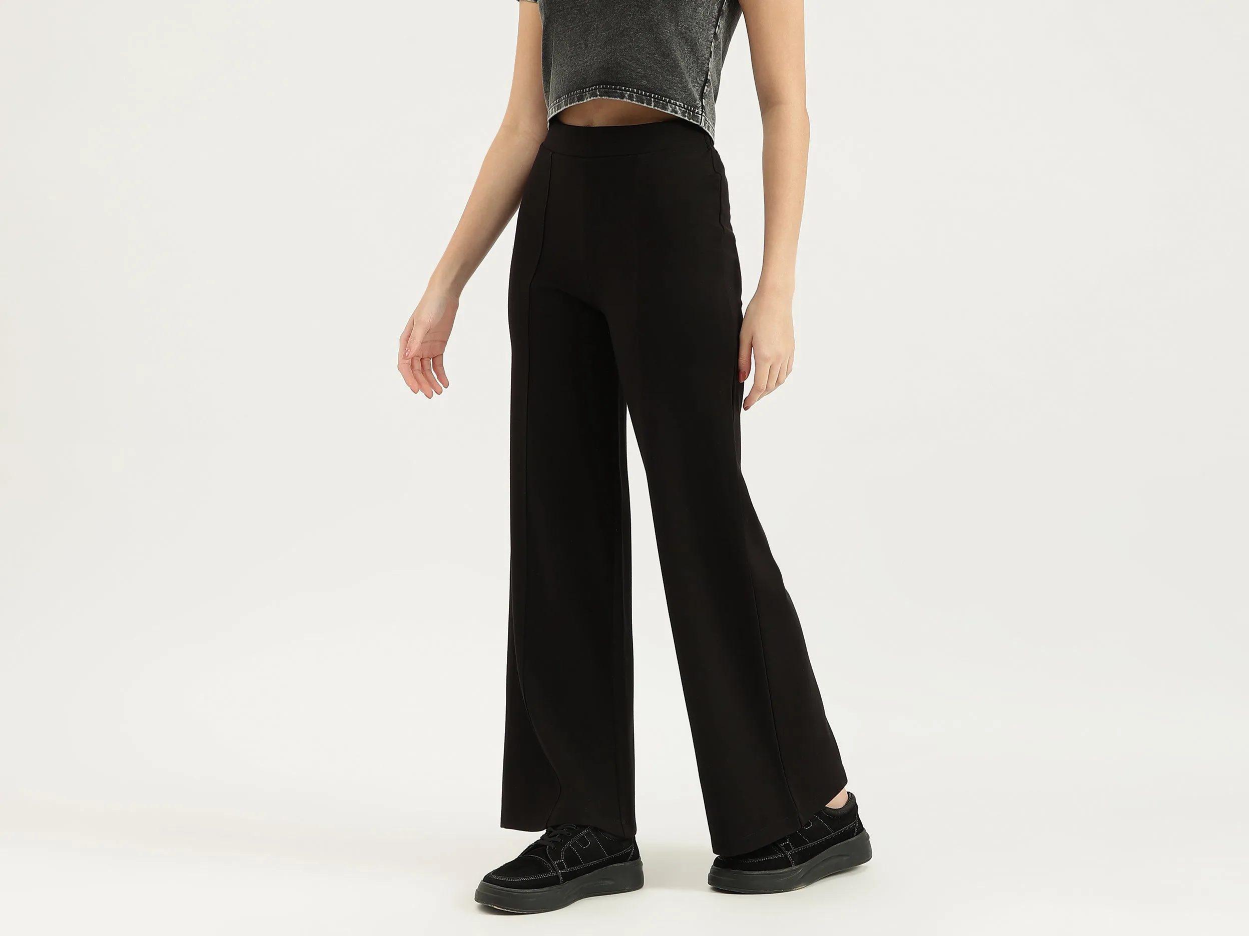 Solid Straight Fit Pants