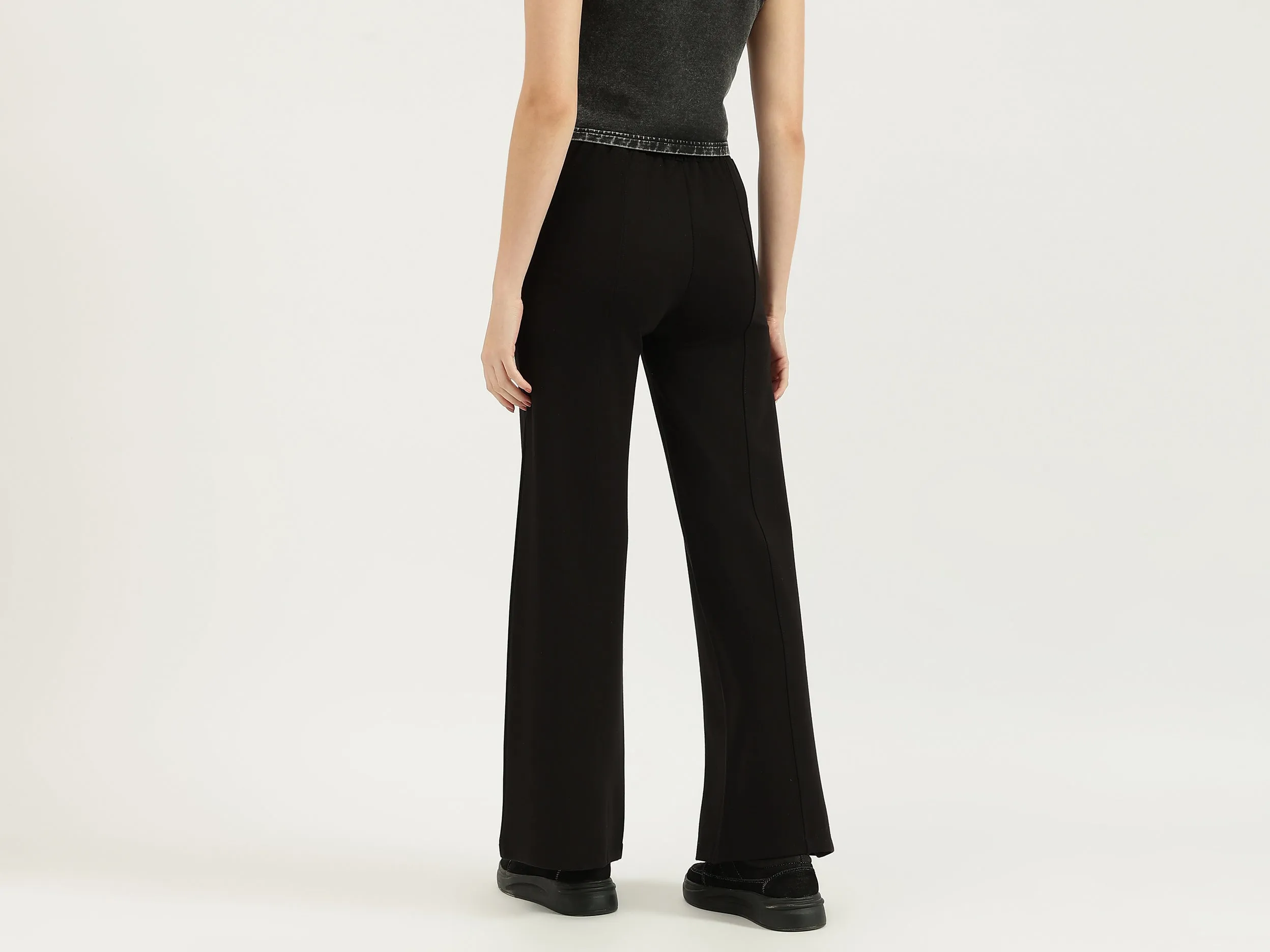 Solid Straight Fit Pants
