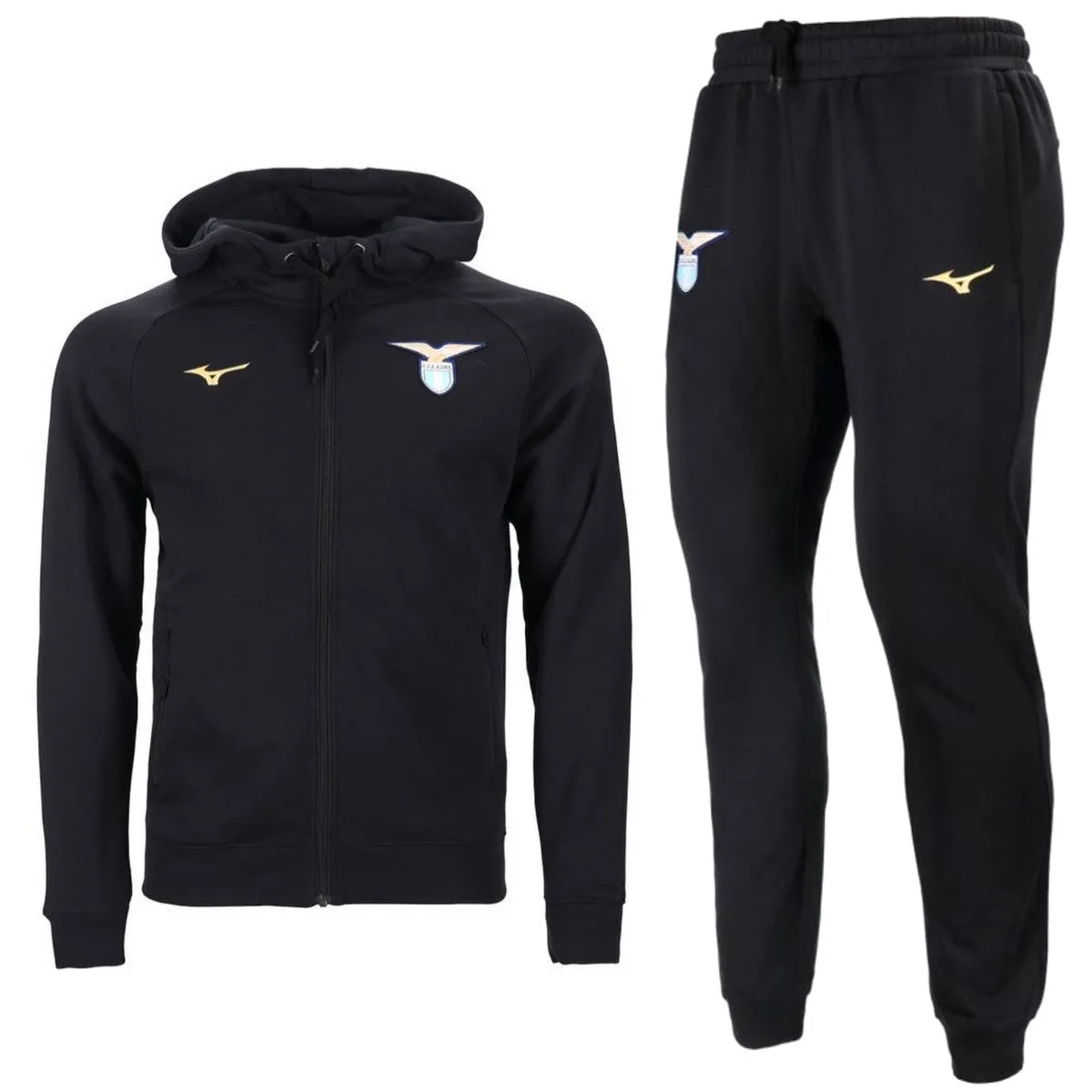 SS Lazio hooded casual presentation tracksuit 2023/24 black - Mizuno